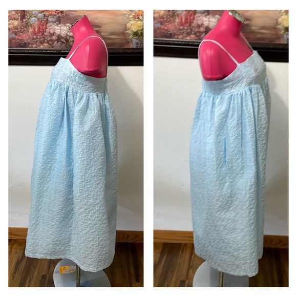 Anthropologie Mare Birdie Babydoll Mini Dress Size M Blue Texture - Picture 7 of 16